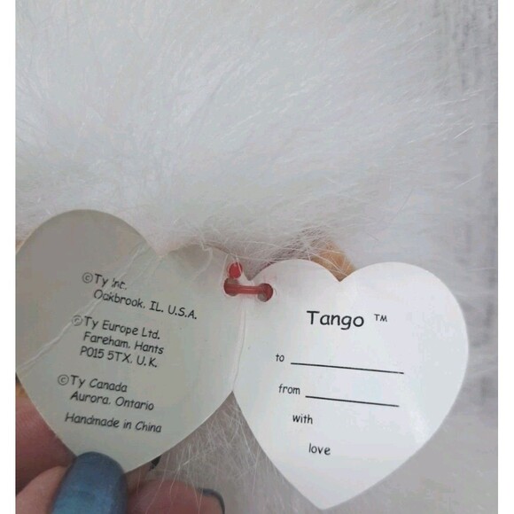 VTG 1994 TY CLASSIC TANGO White & Brown Monkey Chimp Orangutan Plush Stuffed Toy - Picture 5 of 13